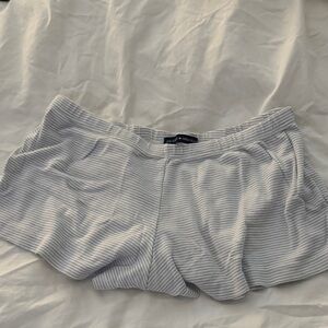 Brandy Melville Light Gray Striped High Waist Shorts
